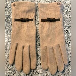 LAUREN RALPH LAUREN Women’s Slim Fit 
Wool-Cashmere Knit Gloves Size XL